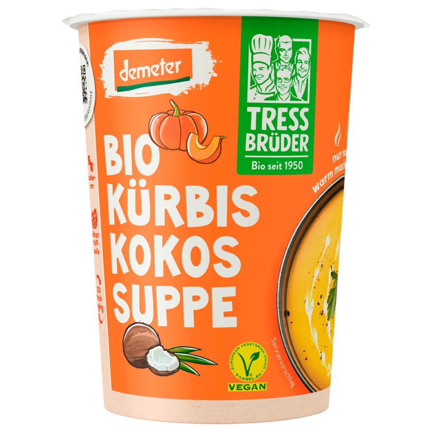 Tress Brüder Bio Demeter Kürbis Kokos Suppe vegan 450ml